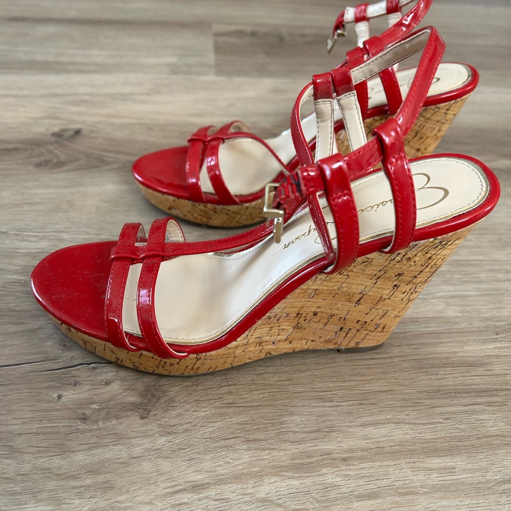 Jessica Simpson Red Wedges